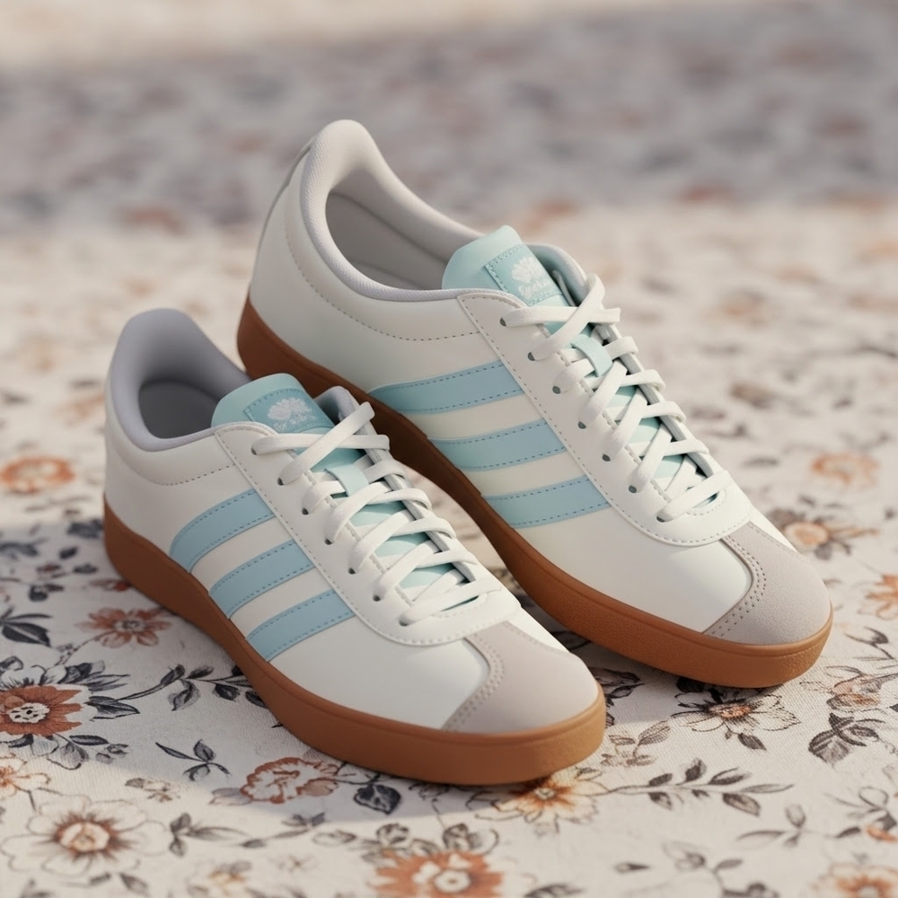 Adidas VL Court Base Sneakers with Gum Sole